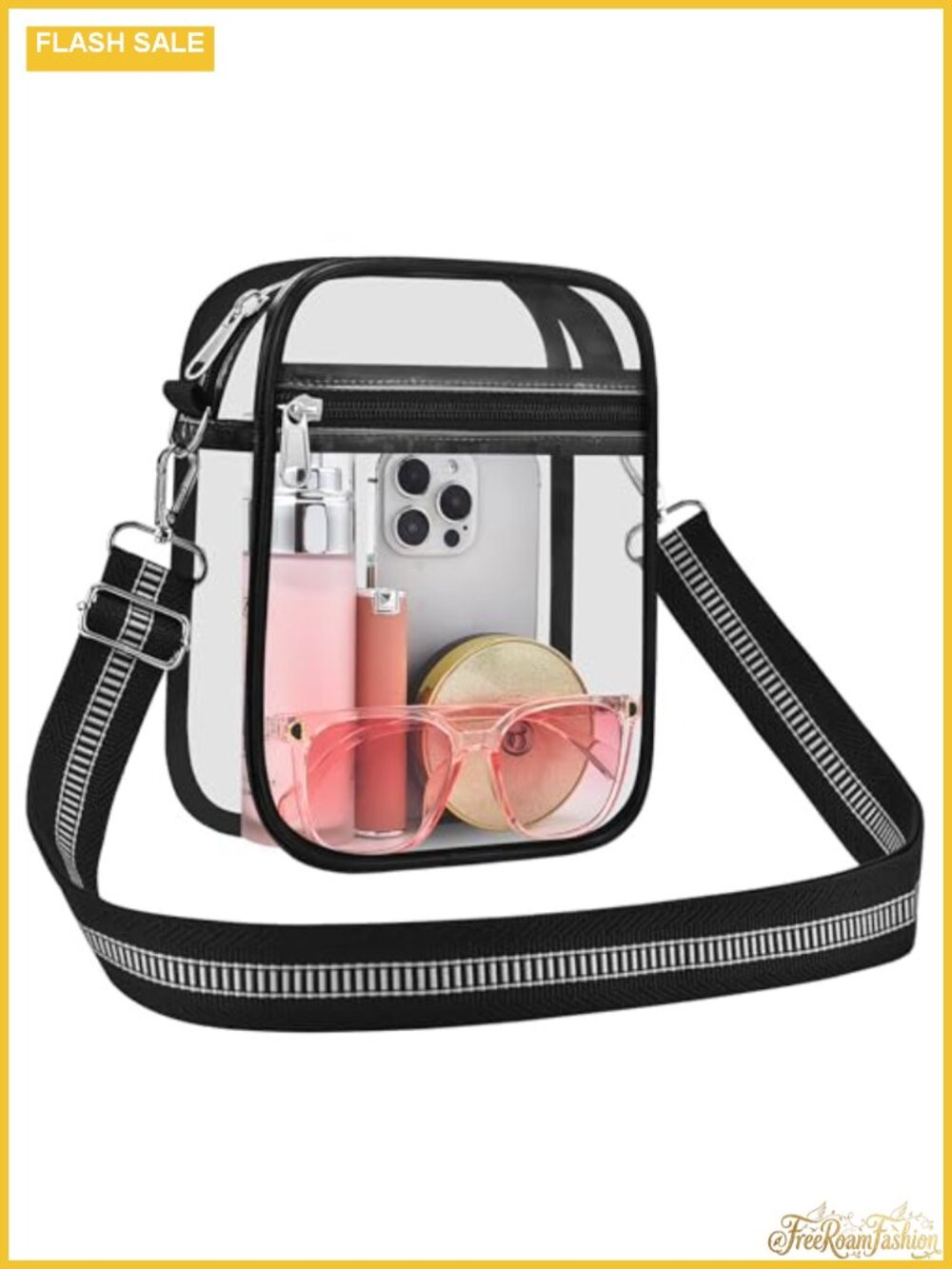 Clear Crossbody Purse for Stadium Events - Water Resistant PVC